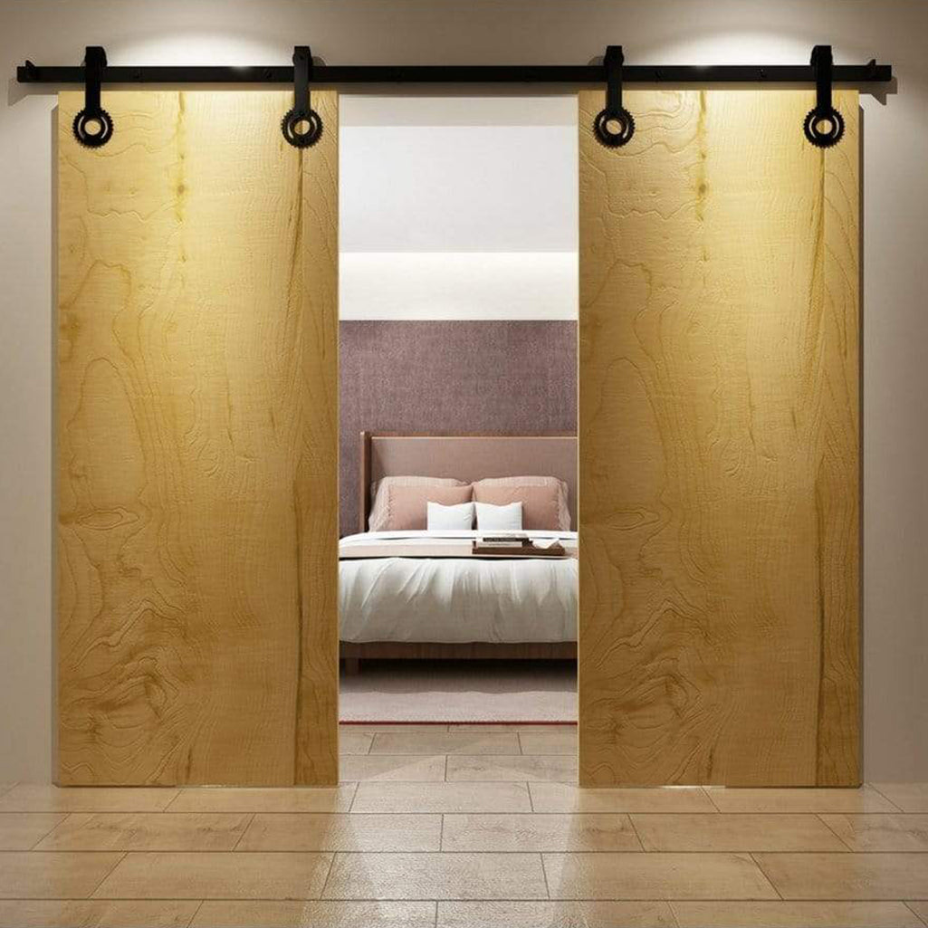 gear door Gear Wheel Single/Double Barn Door Hardware Kit – Dusty's Rustic Rolling Doors